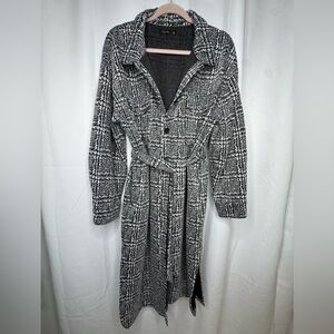 Elegant Black and White Plaid Women's Dress
